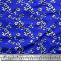 Grana tkanina Soimoi Poly Georgette, lišće i američki Goldfinch dekor za ptice Široko od tiskanog dvorišta