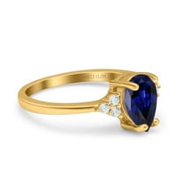 14K zlatni 1,33ct suze x prirodni dijamantski angažman vjenčani prsten veličine 5