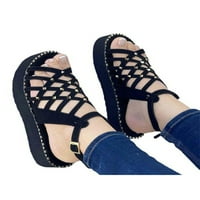 Ymiytanske sandale za platforme ženske lagane sandale za klin plaža od prapp Peep toe ženske ljetne cipele za gležnjeve haljina