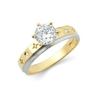 Dragulji lux14k bijelo i žuto zlato dva tona kubična cirkonija cz zaručna prstena veličine 6,5