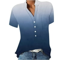 Safuny ženske labave vrhove sa džepnim klirensom modne ljetne majice kratkih rukava Vrući pulover dugmeta