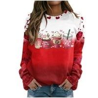 Ženska zimska modna pulover okrugli vrat ružičasti ružini ružine bluze džemper vrhovi crveni xl