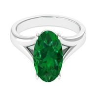 SOLITAIRE PRIMISE Prsten sa CT laboratorijama stvorio smaragd i moissine, sterling srebrna, SAD 5,50