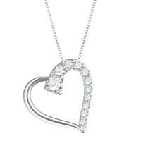 Aone nakit 1. Prirodni dijamantski oblik srca privjesak ogrlicu za žene 14K čvrstog ruža bijelo žuto
