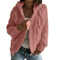 Lagana jakna Žene Žene Kardigani Ženska jesen i zimska solidna boja Pletena kratka džemper jakna