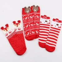 Pari Božićne čarape za božićne novine ugodne božićne čarape, ispis zabave šarene svečane Xmas Crew čarape