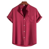 Zodggu popust Muški ljetni T košulja Ogrlica od karata Solid Colore Ležeran Havajski gumb spuštaju modnu