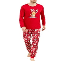 Božićna porodica Podudaranje pidžama Set Elk Print Tops hlača Xmas PJS postavlja žene Muška djeca za