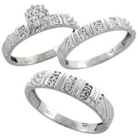 10k bijelo zlatne dame Dijamantni vjenčani prsten za vjenčanje 0. Cttw Sjajno rezano širine 6