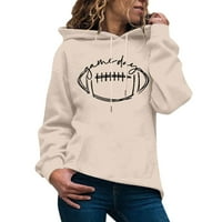 Prevelika dukserica za hoodie za ženske dukseve za trendy grafički grafički ispis pulover pulover kapuljač kapuljača, pad labavog bluza s dugim rukavima sa džepom