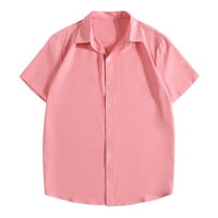 Odeerbi Muška ljetna casual majica modna košulja košulje kratkih rukava ružičaste boje