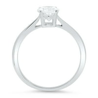 CT ovalni rez prozirni simulirani dijamant 18k bijeli zlatni angažman za angažman prsten veličine 5