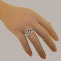Britanci napravio je 18k bijeli zlatni prirodni prsten za uključivanje Garneta - veličine opcija - veličina