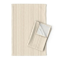 Štampani čaj ručnik, platno pamučno platno - krem ​​trake jeseni jeseni ručni redovi Jednostavno štampanje
