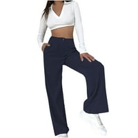 Ženske pantalone Slim Fit Udobni džep u boji Ležerne pantalone Dame Ležerne salonske pantalone