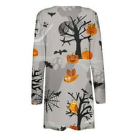 Yubatuo Žene s dugim rukavima Retro tiskana i tanka gornja lagana jakna Cardigan Halloween Cardigan