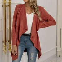 Jesenske jakne za žene Trendi modni kardigan za ispis s kapuljačom kapuljača dugih rukava Ležerni džemper kaput crveni s
