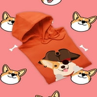 Pirate Corgi W Eyepatch Hoodie Žene -Image by Shutterstock, Ženska 5x-velika