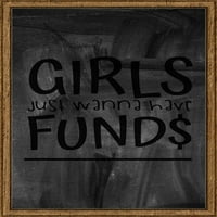 Djevojke samo žele fond $ Fondu Funny Funny Pun Songy Lyrics Money Tin znak Chalk Board Wall Art Decor