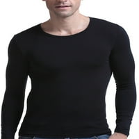GLONME Pulover u boji za muškarce prozračna sportska majica Basic Crw vrat na vrhu crne 3xl