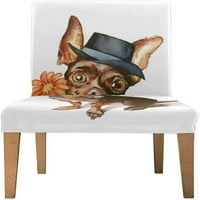 Elegantna Chihuahua sa cvijećem u ustima Stretch stolica Poklopac zaštitnika za blagovaonicu Hotel Wedding
