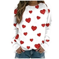 Egmy majice za žene Crewneck Grafički zvezni duks srca Ljubav pulover casual dugih rukava za poklon