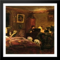 Claude Terrasse u klaviru Veliki crni drveni okvir Umrio Ispis Art Pierre Bonnard