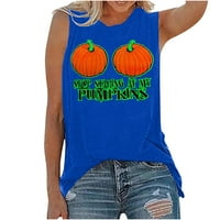 SDJMA V Torbi za izrez za žene Žene Žene Halloween Cisterne za Halloween Adult Ljeto Plaža Smiješno ispis Grafički tenkovi prsluk bluza