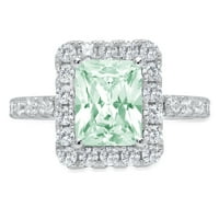3.4ct smaragdni rez zeleni simulirani dijamant 14k bijeli zlatni godišnjički angažman halo zvona veličine 3,5
