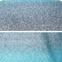 Mafytytpr Veliki i visoki muški zimski džemperi čišćenje muški džemper za pulover okrugli vrat gradijentni prugasti ispis džemper za blok i zimske ruke plus veličina muški vrhovi