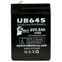 Kompatibilna baterija za Windyne Big Beam WiLam - Zamjena UB univerzalna zapečaćena olovna kiselina - uključuje dva F do F terminalnih adaptera