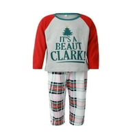 Fanvereka Božićna porodica pidžama Set pisma Ispis vrhovi pletene hlače za spavanje PJS za žene muškarci Kid Baby