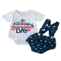 Jaweiwi Djeca Toddler Boys 4. jula Hlače odijelo, Ležerne prilike kratkih rukava kratkih rukava + rukavice Swermender Star Thats za Dan nezavisnosti