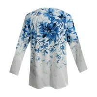 Aherbiu Žene tunike na vrhu nose sa gamašima cvjetnim printom s dugim rukavima s dugim rukavima bluza s majicama