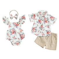 Toddler Baby Sestro Brotch Usklađivanje odjeće Ljetna djevojka cvjetni romper dječaci Flower bluza Majica Casual Hots
