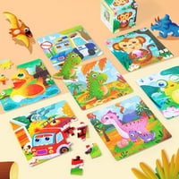 Baofu Kids Baby Drvena puzzle Transportna spoznaja zagonetka za životinje Učenje obrazovne igračke