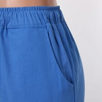 Ženske hlače velike struke u širokim nogama modne vučne pantalone udobne ravne noge duge hlače s džepovima