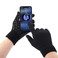 Cara Lady Winter Warm Texting Rukavice za ženske rukavice na dodir zaslon protiv klizanja silikonska gel toplotne meke elastične manžetne slave rukavice mornarice
