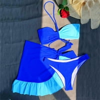 Yueulianxi Women Wrap Pad Cheeky High Struk Bikini set kupaći kostimi od kupanje tri kupača