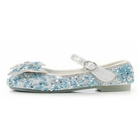 Eloshman Girl's Mary Jane Sandale Comfort Flats Bowknot Haljina cipele Custom Ležerne prilike za gležnjeve Princess cipela Lagana plava plava 8c