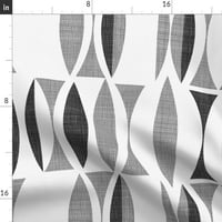 Pamuk Satens Stolcloth, 70 90 - polje crno bijelo vintage geometrijski apstraktni sivi u sredini stoljeć Moderni ispis posteljinu za tablice kašika