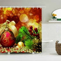 3D veseli božićni tuš zavjesa za zavjese s kukama Vodootporna tkanina Xmas Sretna Novogodišnja zavjesa za ispis za kupaonicu