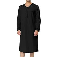 Muška muslimanska odjeća s dugim rukavima Jubba Saudijske Arapske duge kaftane Thobe Losoboj Robe Black XXL