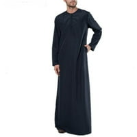 Auroural Muška majica dugih rukava Muški muslimanski ogrtač Arab Srednji ogrtački rub dugih rukava patentni