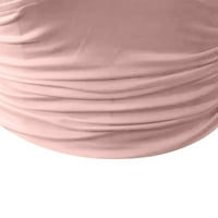 Loyisvidion Womans Majice Čišćenje Žene Ženske Ljeto V-izrez Čvrsta bluza Seksi casual bez rukava majica Pink XL