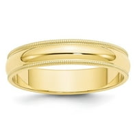 10k žuto zlato milgrain pola okruglih muških ženskih vjenčanih prstena veličine 9,5