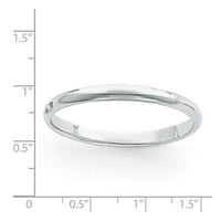 Platinum obične klasične kupole vjenčani prsten veličine 5