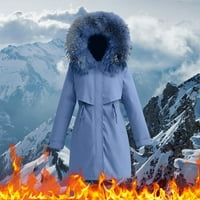 Fonwoon Winter Jackets kaputi za žene, žene vanjska odjeća dolje pamuk srednje dužine podstavljenim dugim rukavima kapuljač s kapuljačom od pamučnog obloženog kaputa za žene za žene