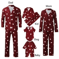 Porodica koja se podudara s božićnim pidžamama postavio je dugih rukava Slatki uzorak ispis uzorak za tatu Parentchild Outfit Obiteljske padžame hlače