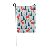Plavi božićni los drveni drveni i snježne pahulje siluete crvena crtana bašta za zastavu ukrasna zastava